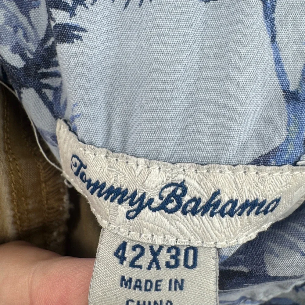 Tommy Bahama Boracay 5-Pocket Pants Mens 42x30 Khaki Tan Cotton Tencel Stretch
